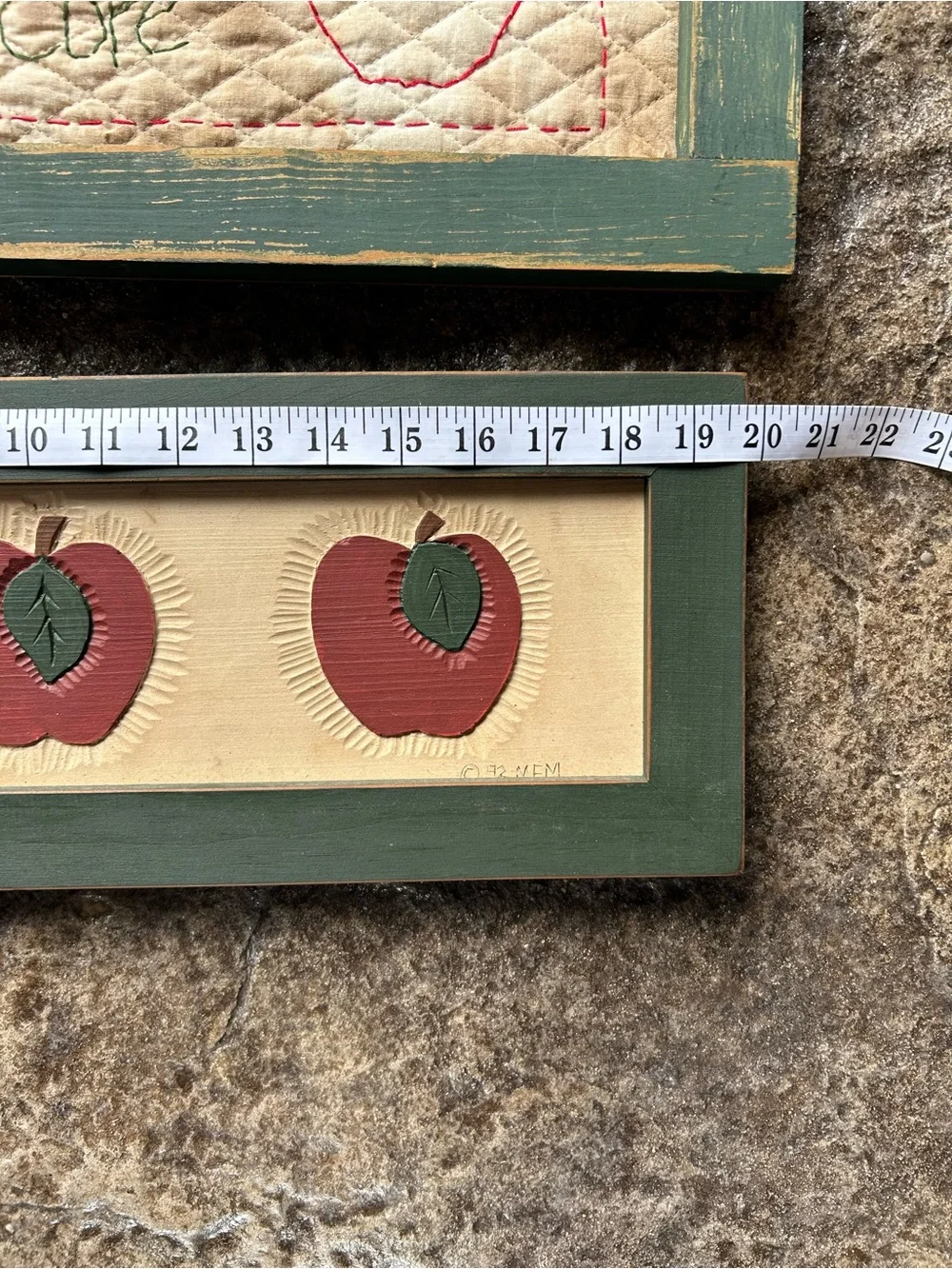 Vintage Rustic Country Apple Wooden Signs Home Decor Primitive (Lot of 2)